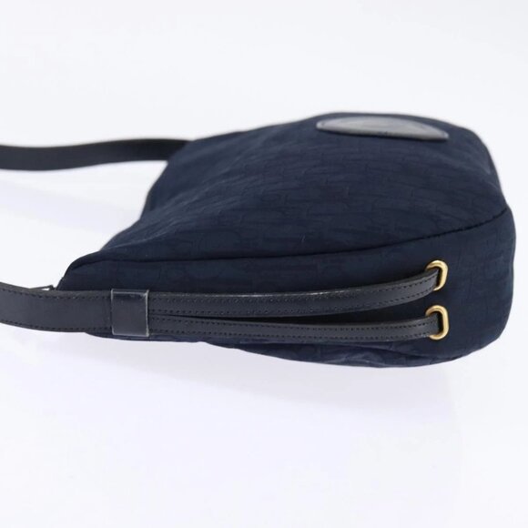 Christian Dior Trotter Canvas Shoulder Bag Navy Auth SW1716 - Picture 6 of 16